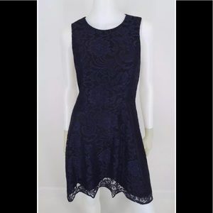 Ali Ro silk navy blue lace dress size 0